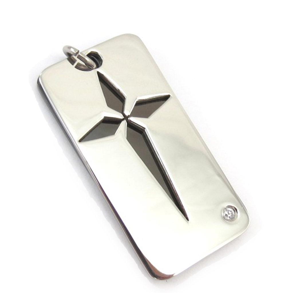 Les Trésors De Lily [E4247] — Мужской кулон «Крест», черный, серебристый