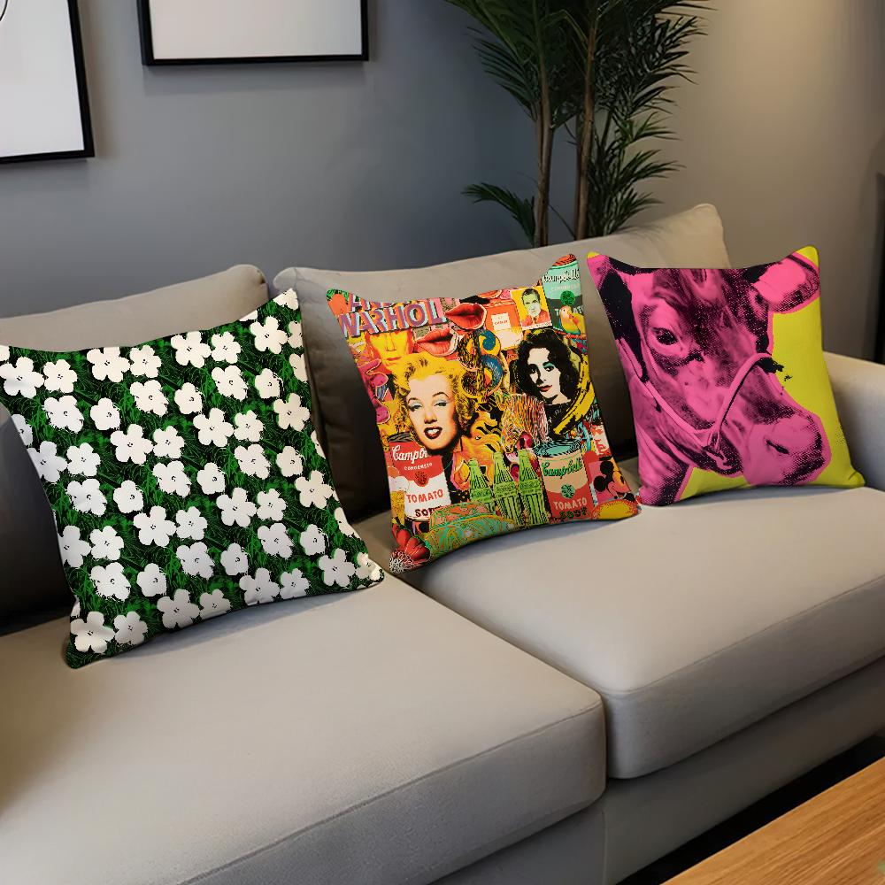 Comfortable Soft Flowers Warhol Pillow Case A-Andy for Sofa Living Room Home Office Decor and Protective Pop Covers