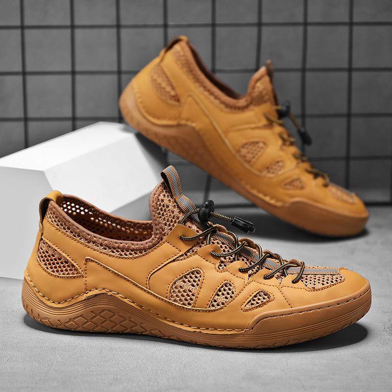 Модные легкие мужские повседневные спортивные туфли с дышащей сеткой, модные уличные мужские теннисные туфли Masculino с вырезами для ходьбы