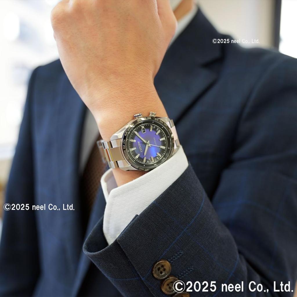 Citizen Attesa UNITE с лимитированными часами, Eco-Drive с питанием от света, Радиоуправляемые, Водонепроницаемые, СИНИЙ, Издание, Титан, Легкий, Серебристый, Синий,