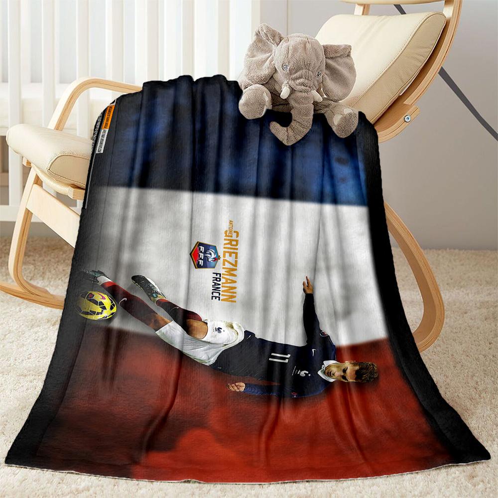 Griezmann's Jersey Blanket Durable Comfort Suitable for Picnics Bed Bedding for All Occasions Playful Design Suitable for Gifting Relatives and Friend