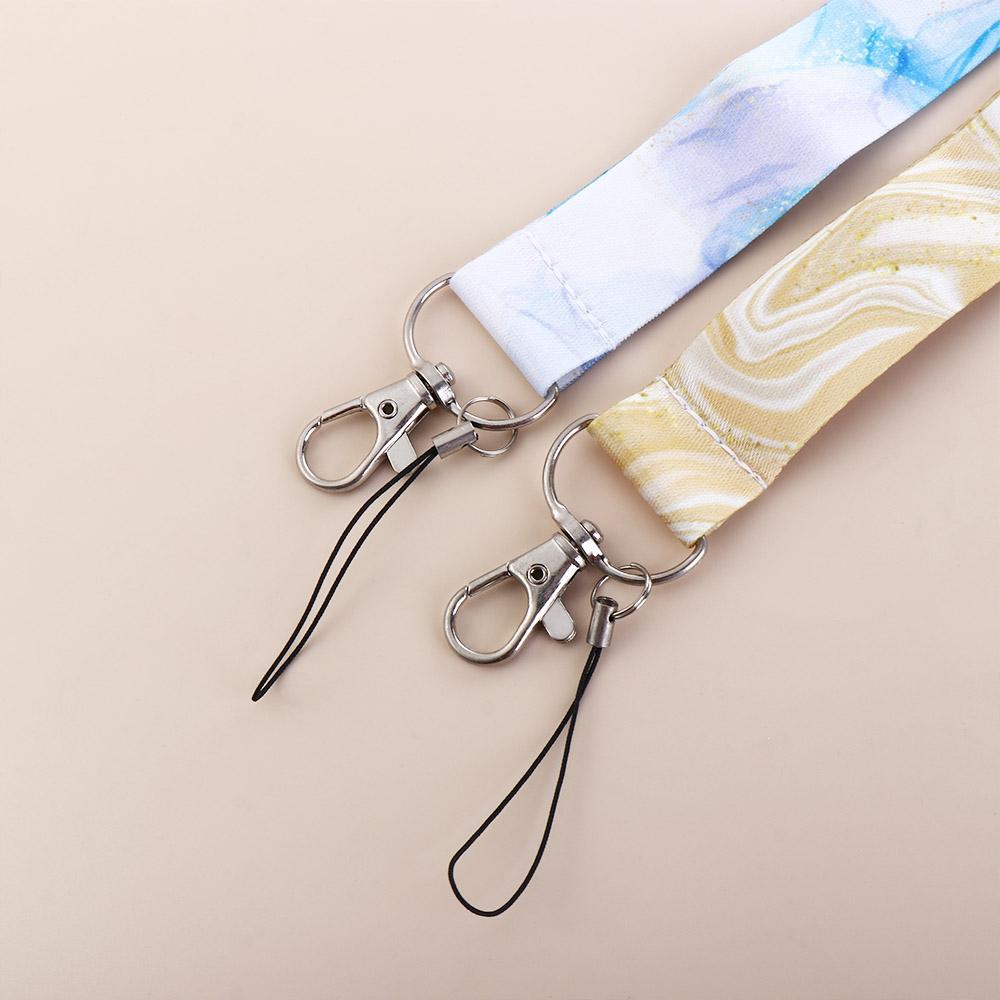 Phone Strap Webbings Ribbon Phone Hang Rope Phone Lanyard Neck Straps Marble Printing Lanyard