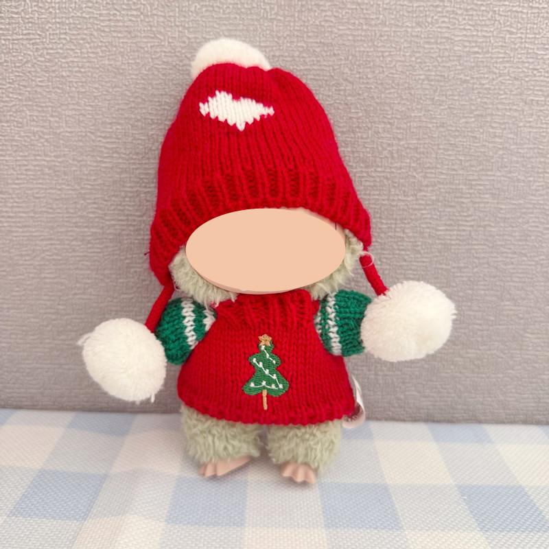 [Cloth Only] 17cm Doll Clothes New Year and Christmas Sweater Set Doll Clothes Set-Handcrafted Crochet Outfit