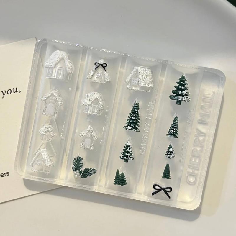 Прозрачный силиконовый молд для нейл-арта Пряжка ремня Цветок Бабочка Четырехлистный клевер 3D Молд для украшения ногтей Шаблон для маникюра