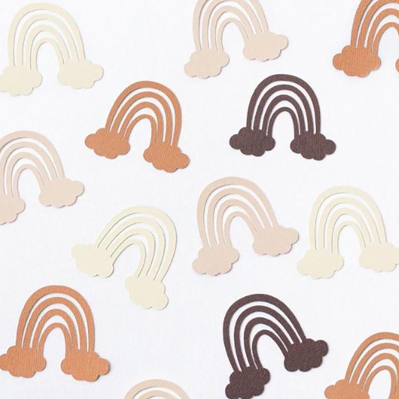 100 Pcs Bobo Bohemian Theme Decoration Boho Rainbow Paper Confetti Table Scatter Baby Shower Birthday Wedding Decoration