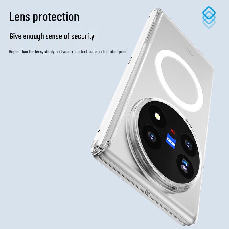 Прозрачный магнитный чехол-книжка для телефона vivo X Fold5