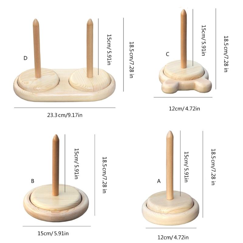 Rotating Wood Yarn Holder for Knitting and Crocheting Project Light Weight Portable Wood Yarn Dispenser Yarn Spool Stand