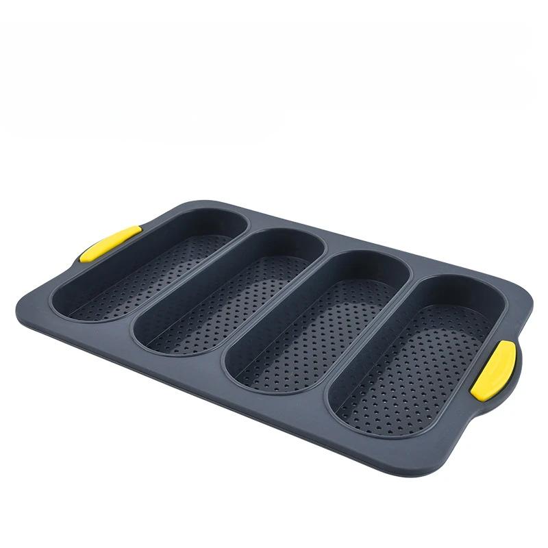 Силиконовая форма для багета, антипригарная форма для французского хлеба, перфорированная форма для тостов, форма для выпечки хлеба, поднос для хрустящей корочки для выпечки тортов