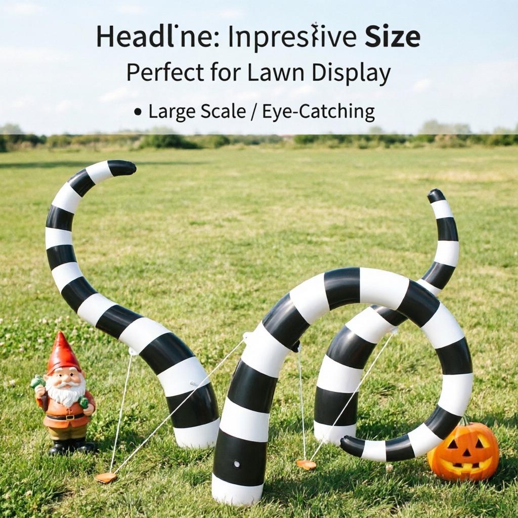 Inflatable Halloween Sandworm Column Ghost Tentacle, Yard Decoration PVC Outdoor Garden Porch, Party Haunted House Decor Ornamen