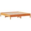 Solid Wood Bed without Mattress Wax Brown 200x200 cm Pine Wood