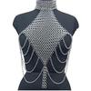 Anodized Aluminum Chainmail Bra Top Women's Metal Festival Wear, Futuristic Statement Top