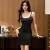Женское фиксированное цельное бюстье, платье-халтер, летний темперамент, новинка, приталенное, сексуальное, горячая девушка, короткая юбка