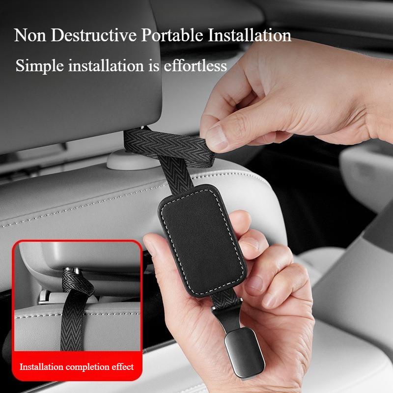 Suede Car Seat Back Hook Sports Interior Decoration Rear Seat Storage Hook for Vehicle Portable Car Interior Storage