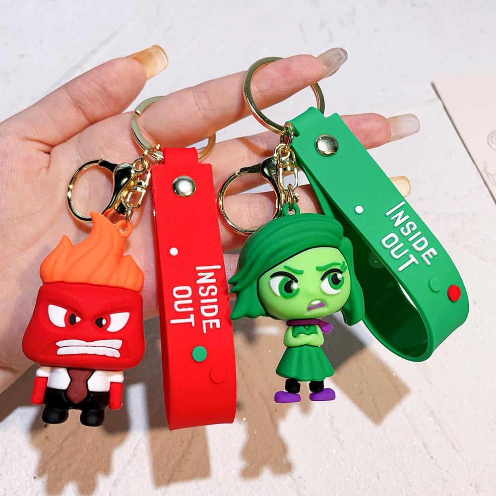 Adorable 2024 Movie Inside Out Keychain With Cute Amy Bobby Dr. Sadness Silicone Keyring For Men And Women