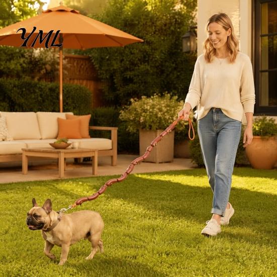 Fun Pet Outing Leash Sausage Dog Leash, Walking Lead with Comfortable Grip, Rubber Stretchy for Small Dogs, Puppies, Daily Walks, Outdoor Play Easy to