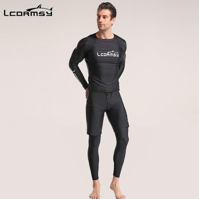Mens UV Protection Rash Guard Set High Elastic Quick Dry Diving Surfing Snorkeling Wetsuit Summer Spring Fall Winter