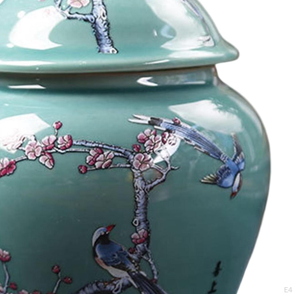 Керамическая банка для имбиря в древнем китайском стиле, настольная глазурованная ваза для цветов с герметичной крышкой, ремесленная работа