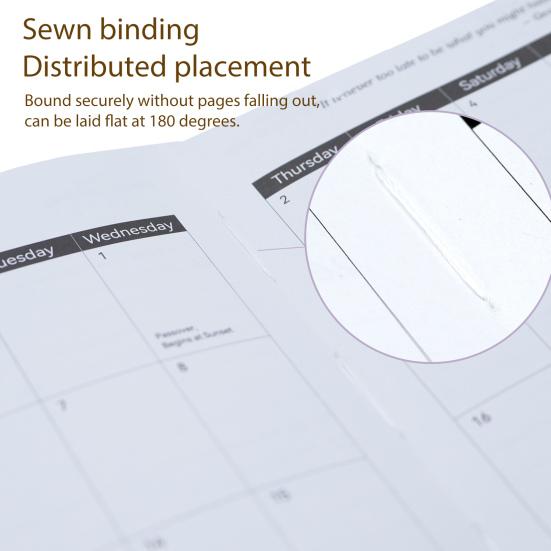 2026 Pocket Planner with Elastic Strap Pen Loop Ribbon Bookmark Weekly Monthly Academic Planner 12 Months Schedule Management Hardcover Notebook