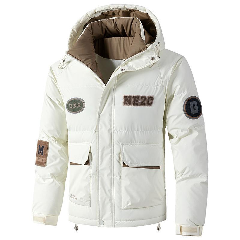 Зимняя хлопковая куртка с капюшоном, Мужская кожаная хлопковая куртка, Утепленная теплая хлопковая куртка, Модная хлопковая куртка