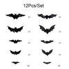 Halloween LED Bat Wall Stickers 3D Light Up Glowing Bat Stickers for Halloween Party Indoor Bedroom Wall Window Decor