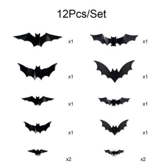 Halloween LED Bat Wall Stickers 3D Light Up Glowing Bat Stickers for Halloween Party Indoor Bedroom Wall Window Decor