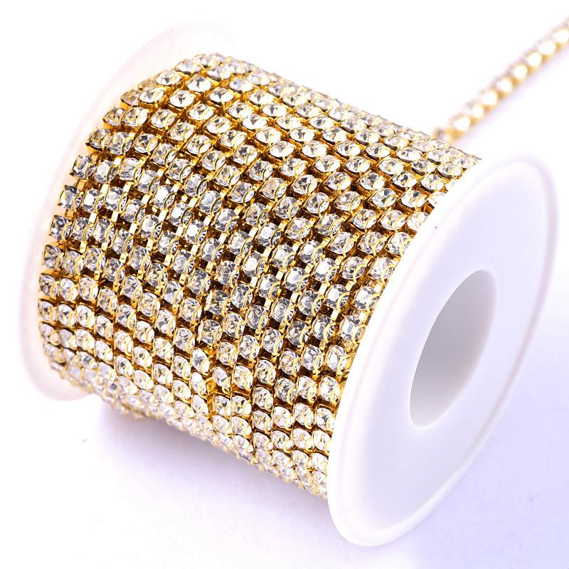 Стеклянная хрустальная цепь D-типа с интенсивным коготком, ушной коготь с золотой и серебряной нижней поддержкой, декоративные аксессуары для алмазной цепи своими руками