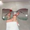 New In Oversized Metal Sunglasses Women For Female Luxury Brand Designer Elegant Pink Sun Glasses Vintage Big Frame Pearl Shades
