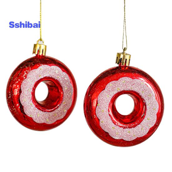 2 шт. Рождественский кулон изысканный грибной пончик в форме Санта-Клауса подвесное украшение для рождественской елки для праздничного украшения