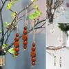 1Set Ornament Party Decoration Hanging DIY With Wood Beads Heart Jute Rope Tassel Craft Christmas Tree Heart Shape