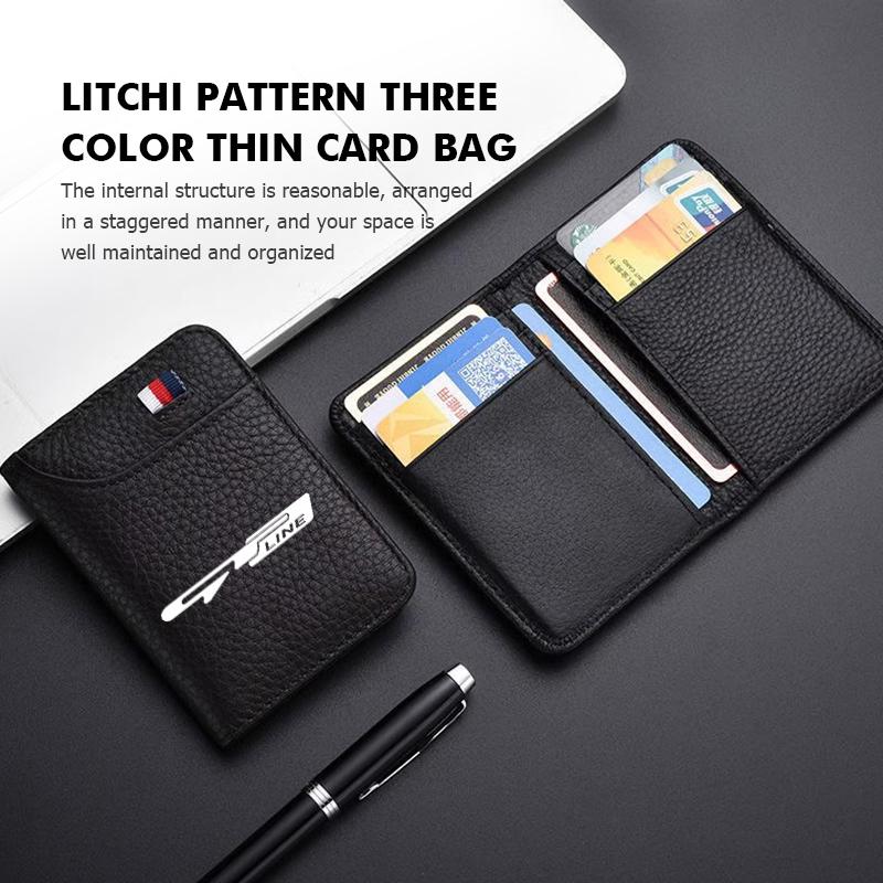 Portable Wallet PU Leather Credit Card Wallet Purse Card Holder For KIA Rio K5 K2 Sportage Ceed Sorento Picanto Stinger Soul wvkzl55
