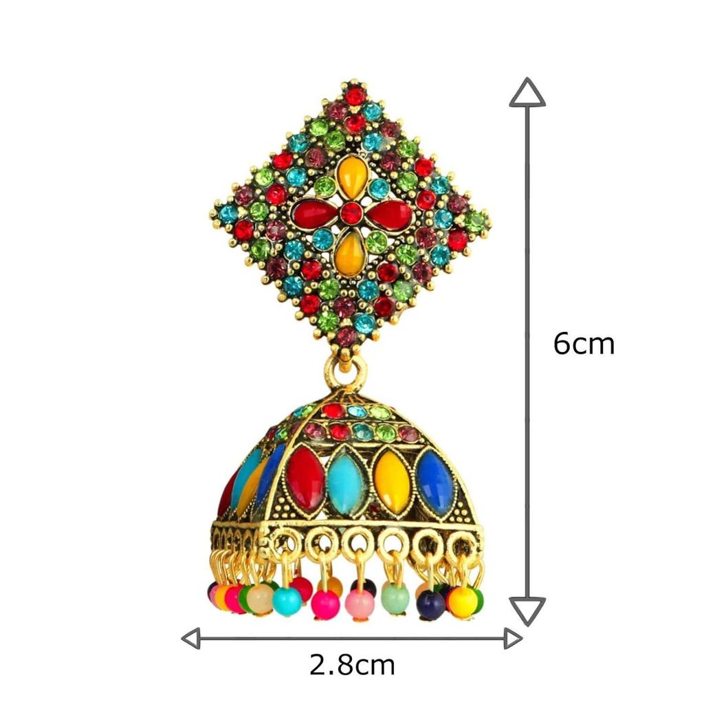 Элегантные женские серьги с геометрическим узором, традиционные серьги с цветочным дизайном, позолоченные циркониевые серьги Jhumka, серьги-капли, подарок для сестры