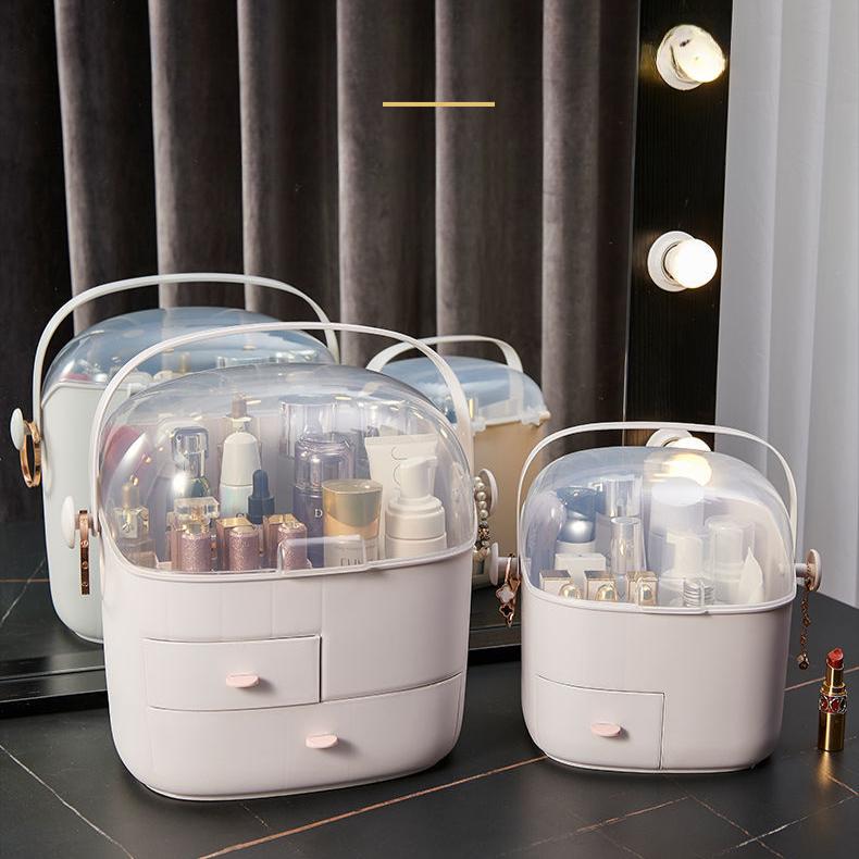 Ящик для хранения косметики Многофункциональный пыленепроницаемый большой емкости Настольный туалетный столик Полка для средств по уходу за кожей