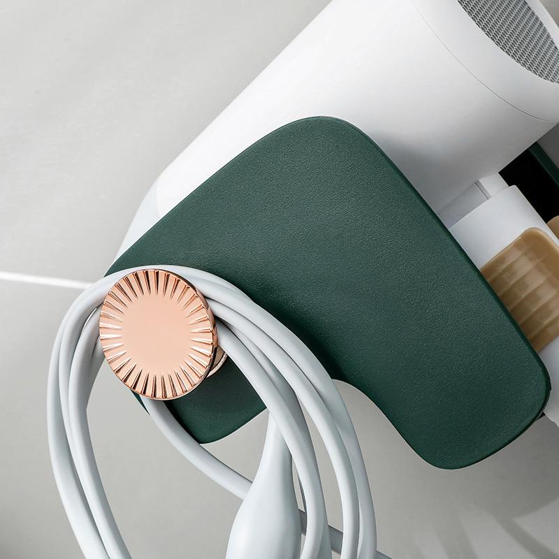 Кронштейн для фена, настенный, без удара, стеллаж для хранения фена, многофункциональный пилон для ванной комнаты