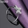 925 Sterling Silver AAA Zircon Butterfly Ring Fashion Jewelry