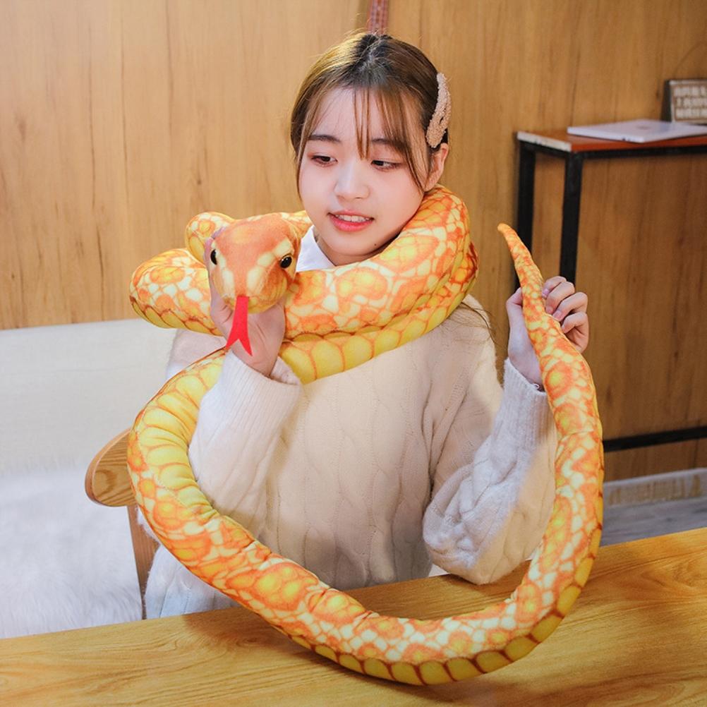 300cm Simulation Stuffed Python Children S Toy Plush Animal Snake Toy Home Decoration Gift for Kids