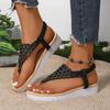 Fashion Ladies Shoes 2025 Fashion Pinch Toe Women's Sandals Summer Crystal Beach Elastic Band Best Seller Light Comfortable Flat Sandals