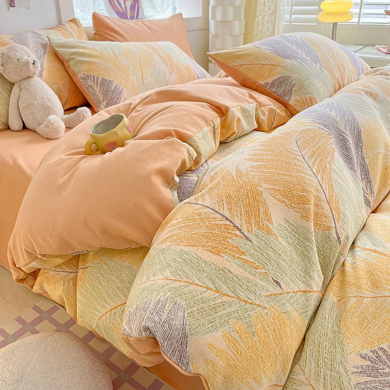 Утолщенный комплект из четырех предметов, пододеяльник, простыня, комплект из трех предметов для односпальной кровати в общежитии