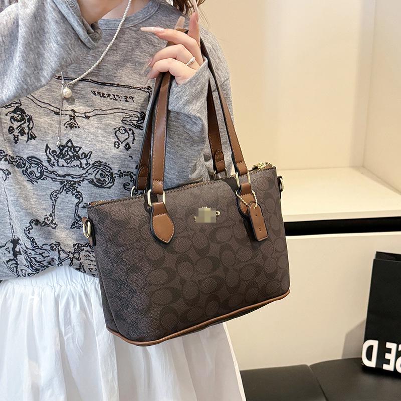 Women's Classic Flower Print Large-Capacity Tote and Crossbody Bag