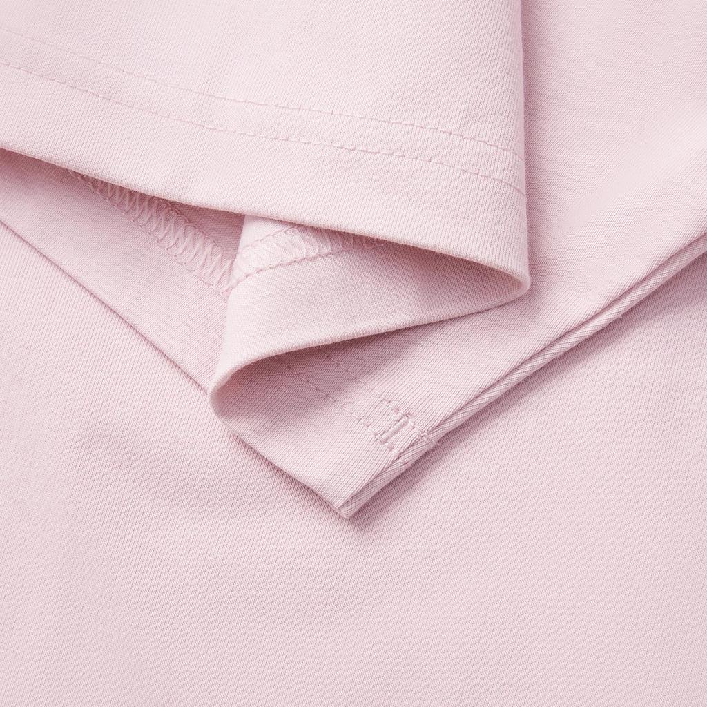 Li-Ning Удобная Повседневная Простая Футболка с Круглым Вырезом и Коротким Рукавом с Принтом Букв Мужские Топы Телесно-Розовый AHSV233-3