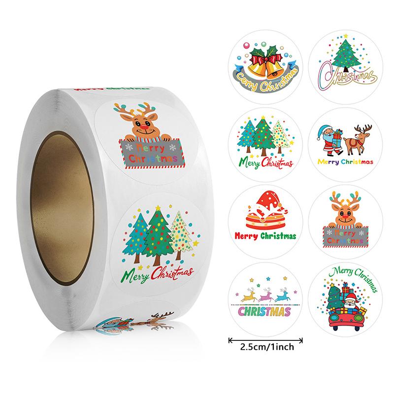 500 шт. веселых рождественских наклеек, рождественские тематические наклейки, наклейки для подарков своими руками, выпечки, конвертов, канцелярских принадлежностей, украшений