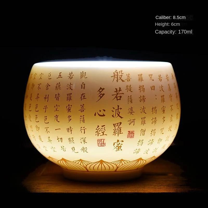 1 шт. Blanc De Chine Heart Sutra Baifu Master Cup White Jade фарфоровый чайный сервиз Kung Fu, большая персональная специальная чайная чашка