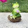 Resin Garden Frog Statue Cute Animal Sculpture Garden Decoration Frog Ornament  Home
