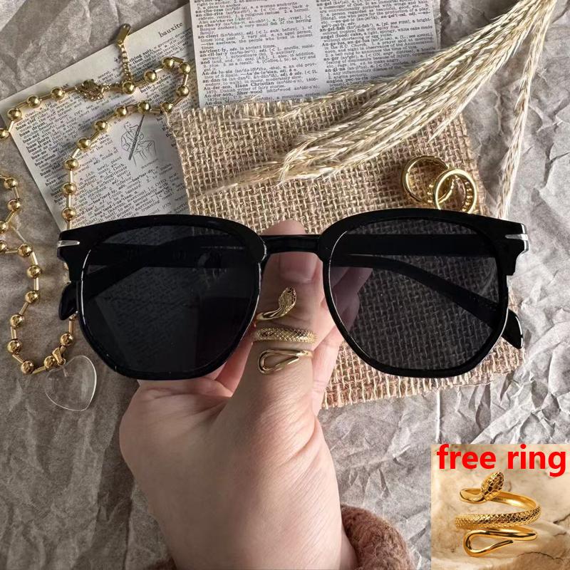 Ретро солнцезащитные очки мужские и женские популярные квадратные овальные солнцезащитные очки женские черные очки водительские очки UV400 зеркало