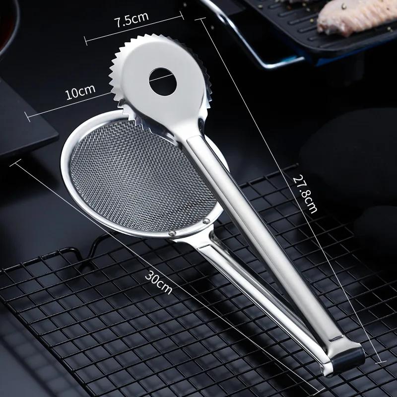 Barbecue Cooking Tongs Stainless Steel Fried Fish Flipping Spatula Tongs Clip For Fish Beef Steak Bread BBQ Grilling Tools