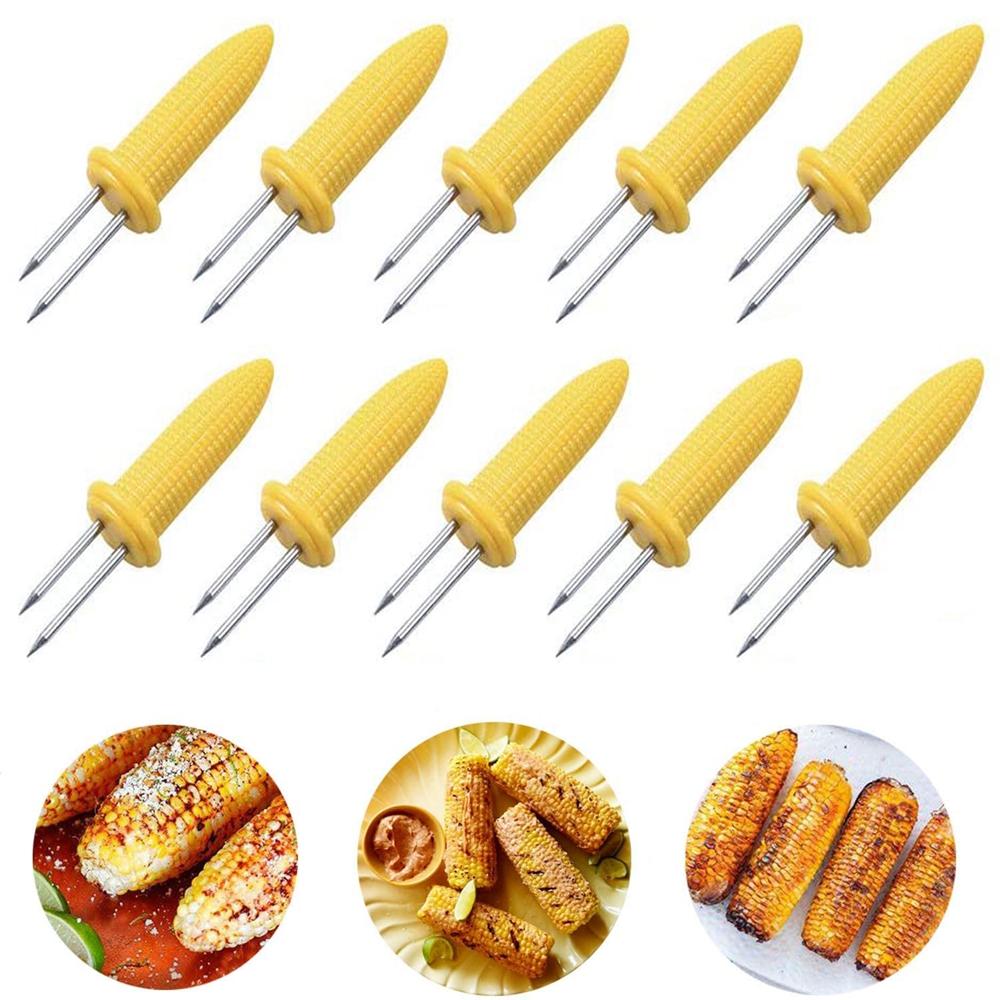 Forks Sweetcorn Home Corn On the Cob Dessert Grilling Fork BBQ Prong Set Corn Skewer Corn Holder