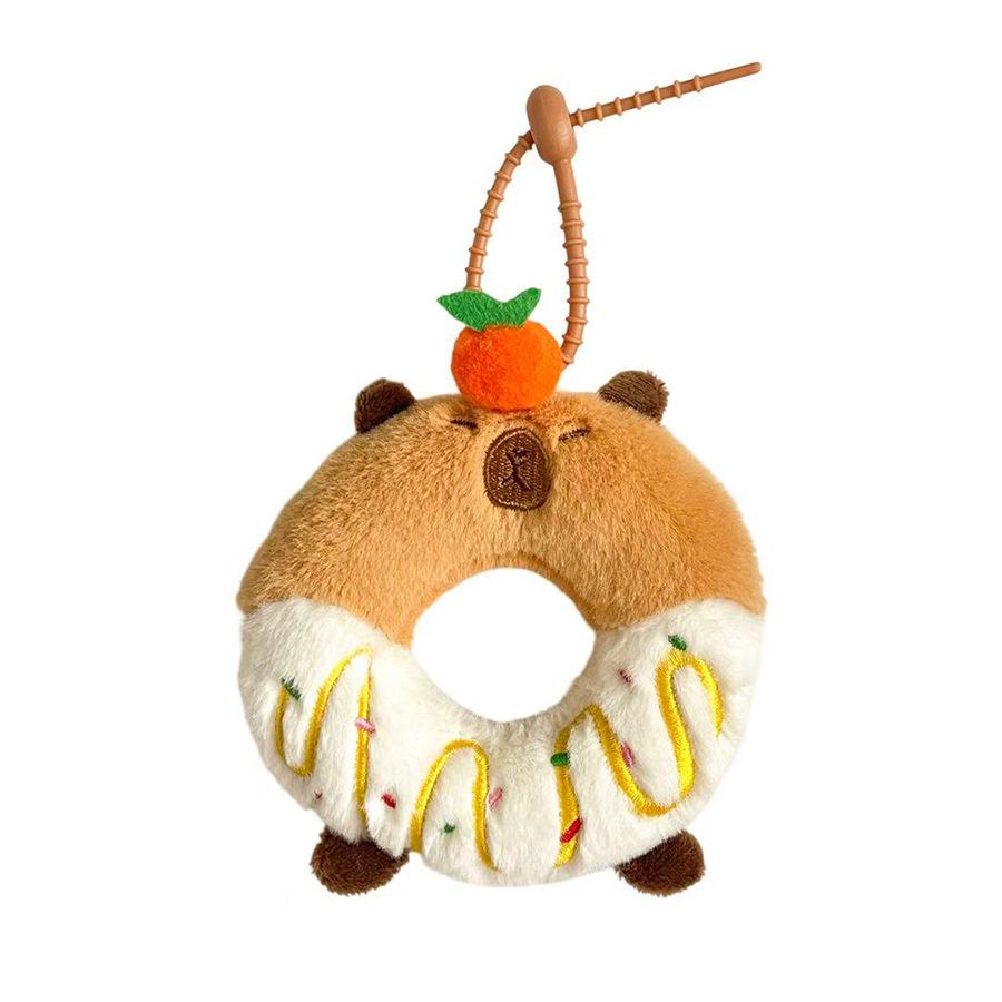 Donut Kapibala Plush Doll Cute Orange Capybara Dessert Circle Doll Bag Pendant
