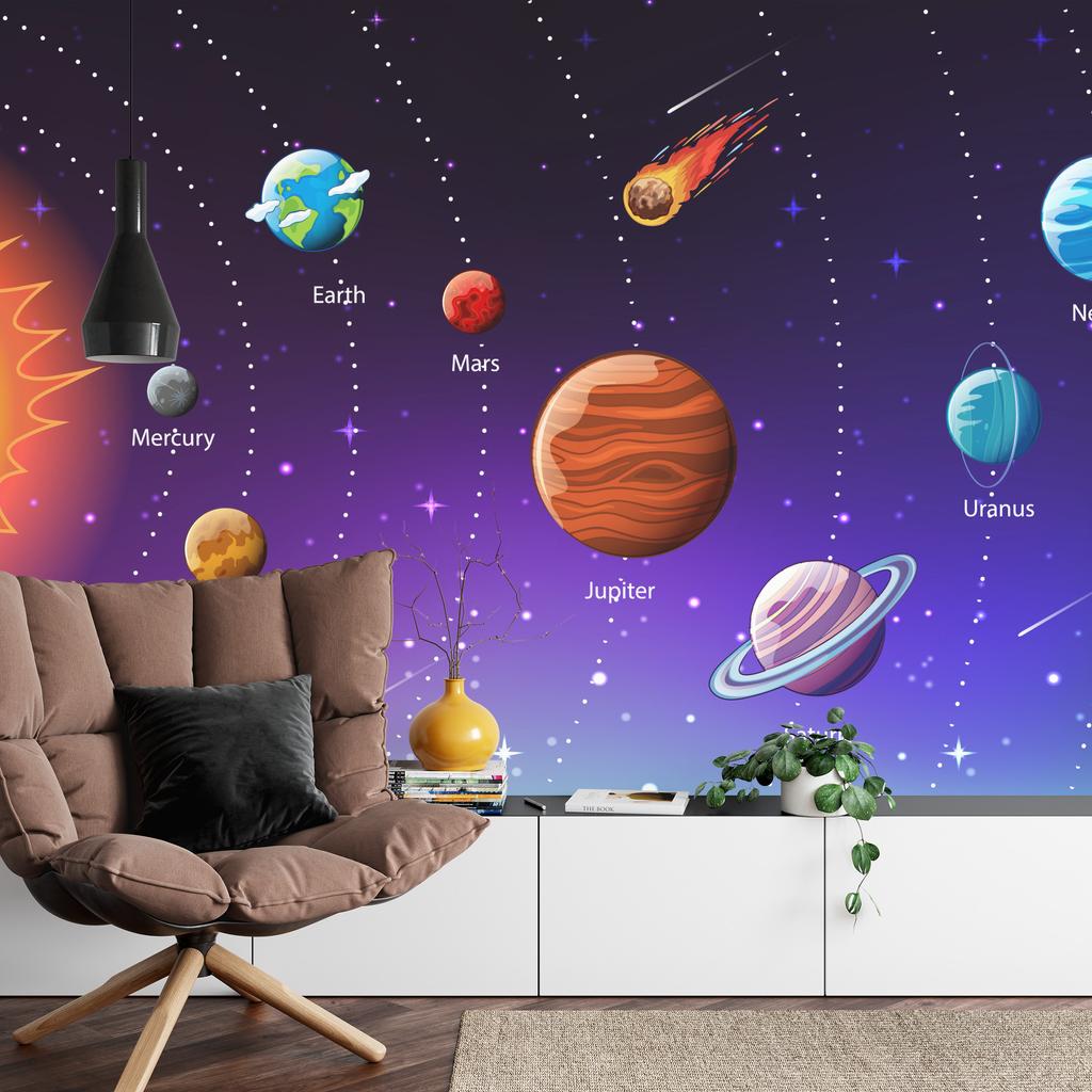 Photomural Educational Cosmos In English Washable Fleece 368x280