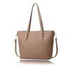 [work Worker] Multi-pocket Tote Bag Business Large Capacity A4 Size Storage PU Leather Ladies Shoulder Zipper Commute 2WAY (beige) [product]