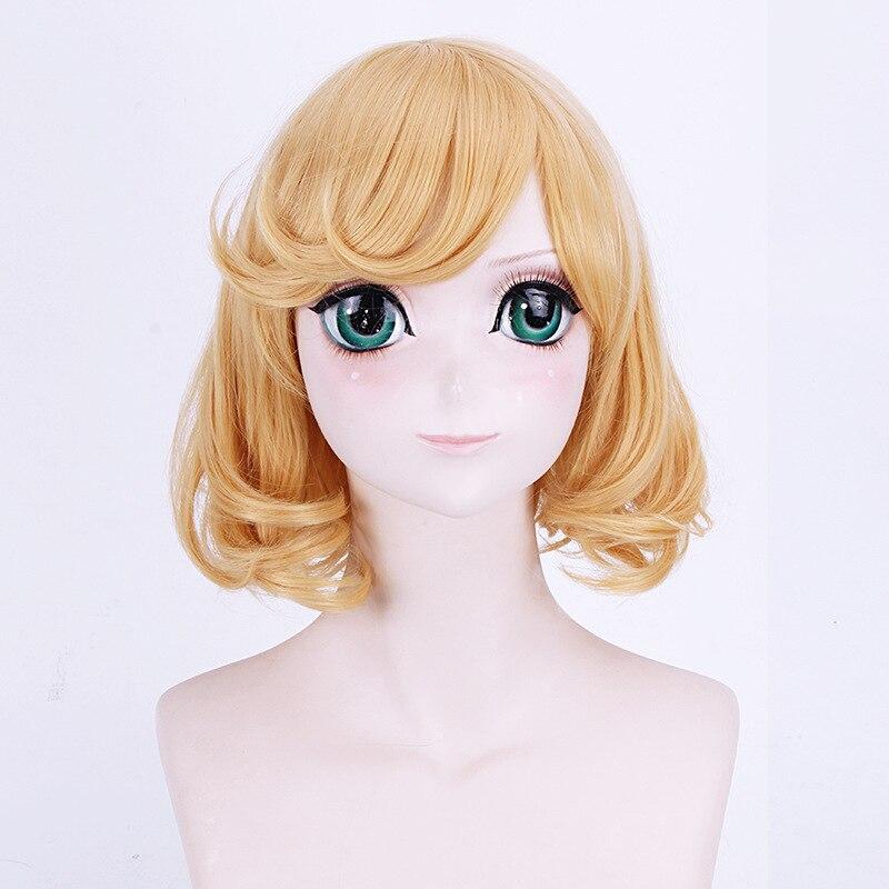 Аниме 45 см Сумераги косплей парики Kakegurui желтые шорты из синтетических волос волнистый золотой парик из волос