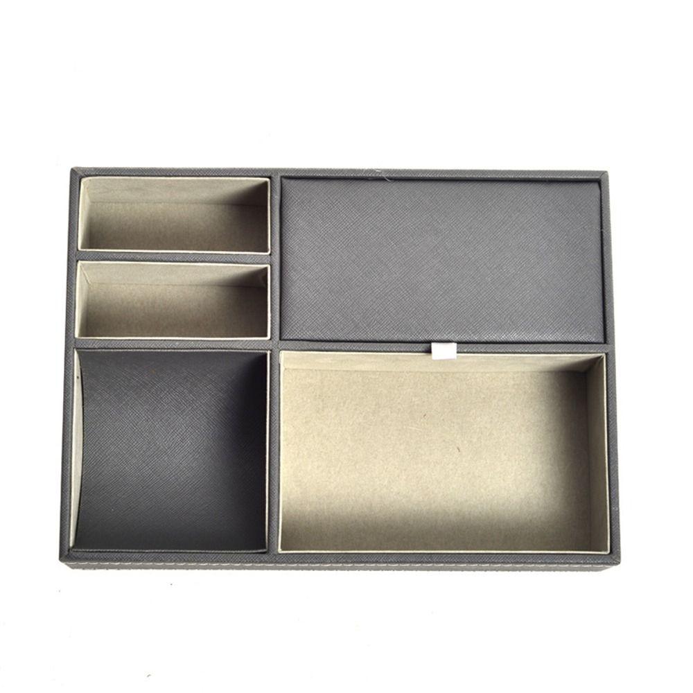 Protective Men's Valet Tray PU Leather Display Storage Tray Durable Desk Organizer Box Keys